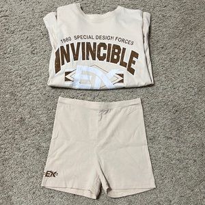 Edikted Biker Shirts and Oversized Tee Set